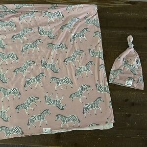 Copper and Pearl matching swaddle and hat